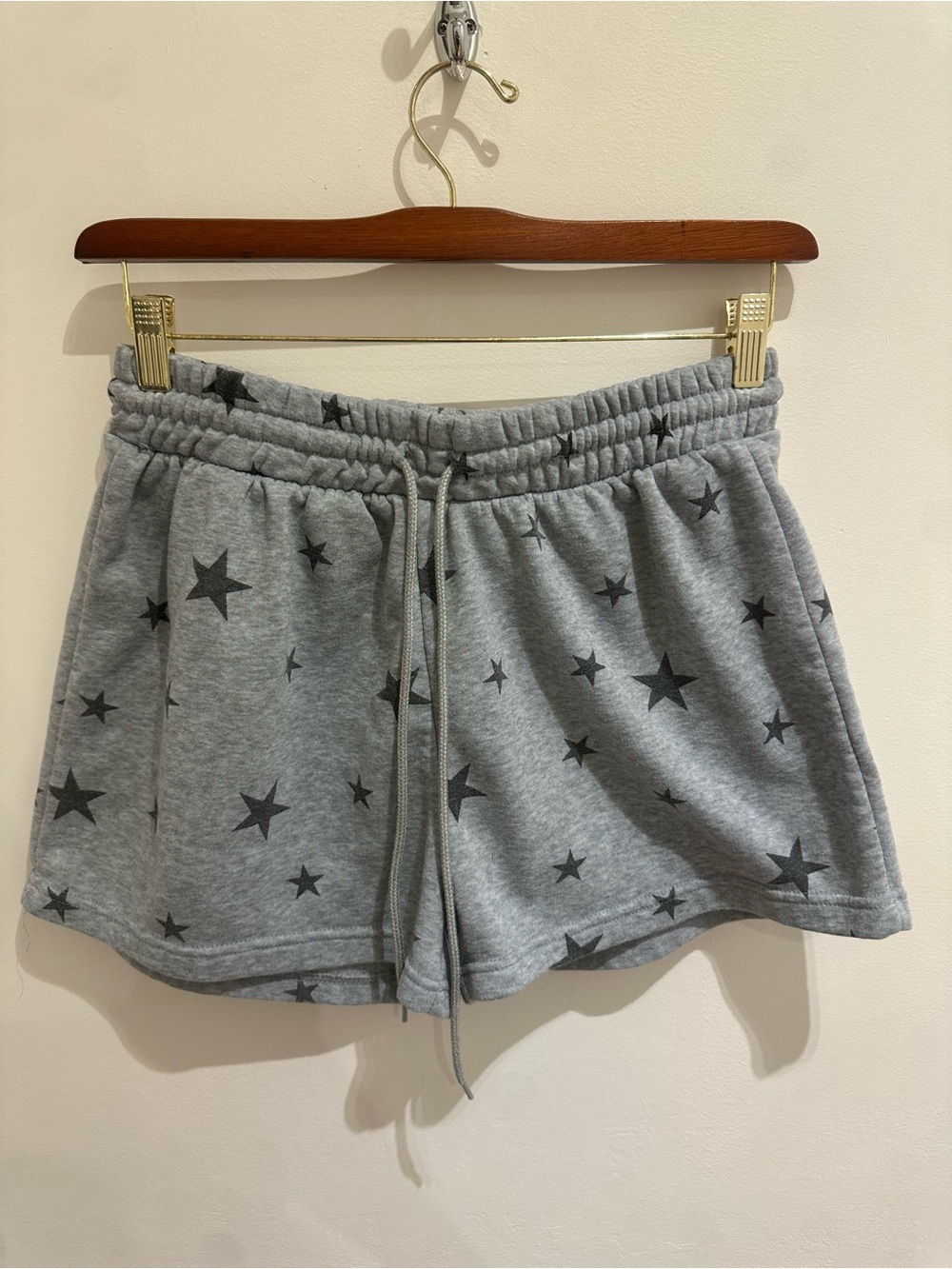 Grey Star Print Women's Athletic Lounge Shorts